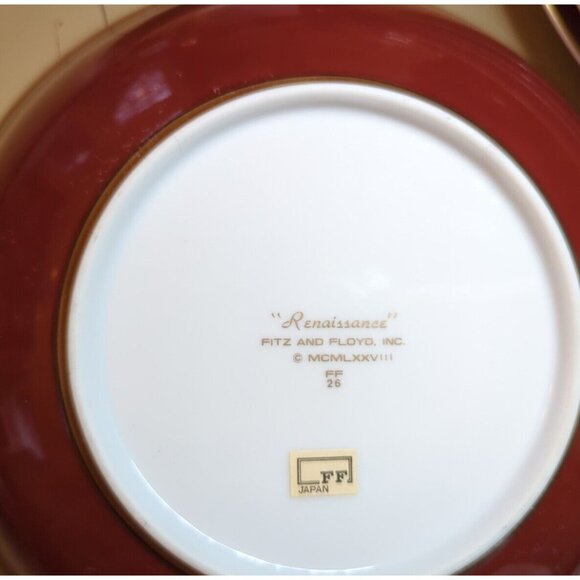 VTG Fitz & Floyd Renaissance Cinnabar 8 Pc Setting 1978 Veg & Soup Bowls 31‎ Pcs - Picture 7 of 9